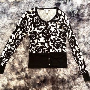 White House Black Market Floral Cardigan. Size S